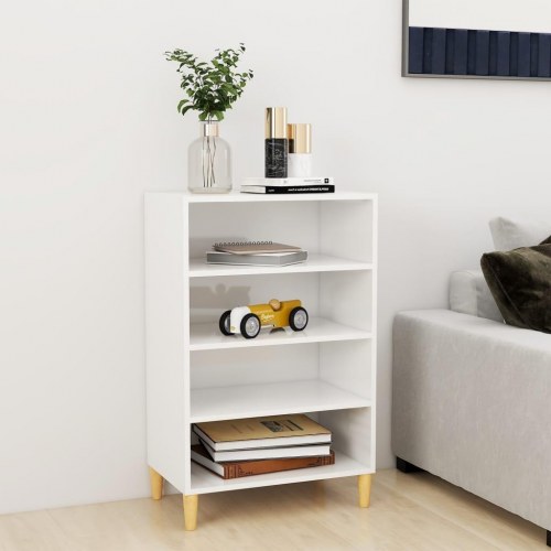 Skænk 57x35x90 cm konstrueret træ hvid højglans