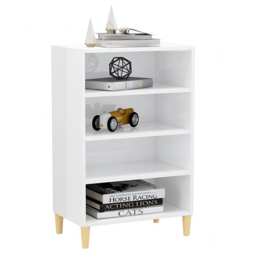 Skænk 57x35x90 cm konstrueret træ hvid højglans