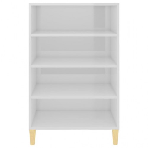 Skænk 57x35x90 cm konstrueret træ hvid højglans