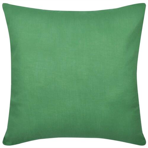 4 grønne pudebetræk i bomuld 50 x 50 cm