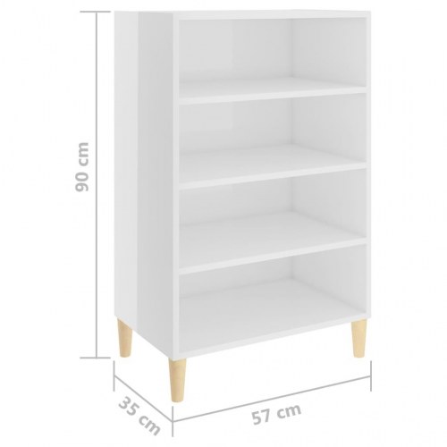 Skænk 57x35x90 cm konstrueret træ hvid højglans