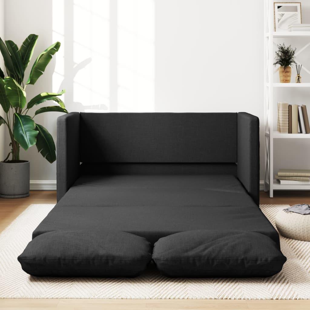 2-i-1 sovesofa 112x174x55 cm stof sort