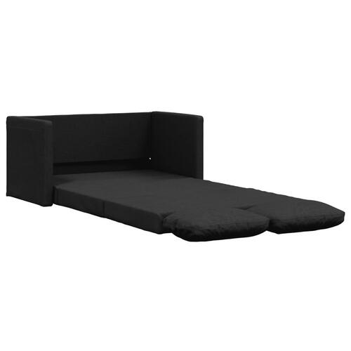 2-i-1 sovesofa 112x174x55 cm stof sort