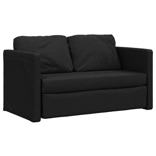2-i-1 sovesofa 112x174x55 cm stof sort