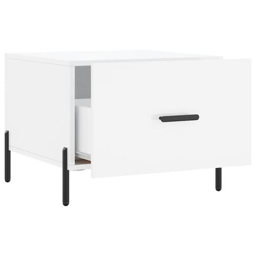 Sofaborde 2 stk. 50x50x40 cm konstrueret træ hvid højglans
