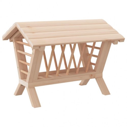 Høfoderautomat til smådyr 44 x 33 x 33 cm - massivt fyrretræ