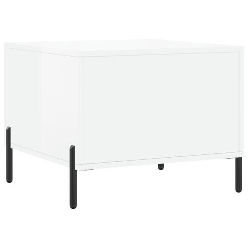 Sofaborde 2 stk. 50x50x40 cm konstrueret træ hvid højglans