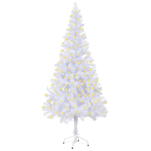 Kunstigt juletræ med LED-lys og fod 180 cm 620 grene