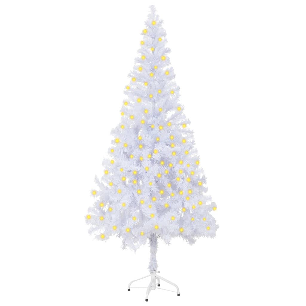 Kunstigt juletræ med LED-lys og fod 180 cm 620 grene