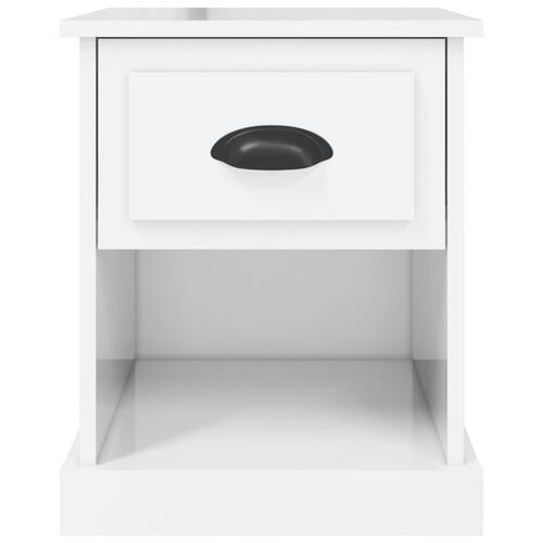 Sengeborde 2 stk. 39x39x47,5 cm konstrueret træ hvid højglans