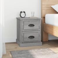 Sengeborde 2 stk. 39x39x47,5 cm konstrueret træ grå sonoma-eg