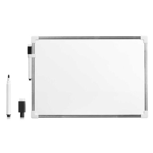 Magnetisk tavle med markør Hvid Aluminium 25 x 35 cm (12 enheder)