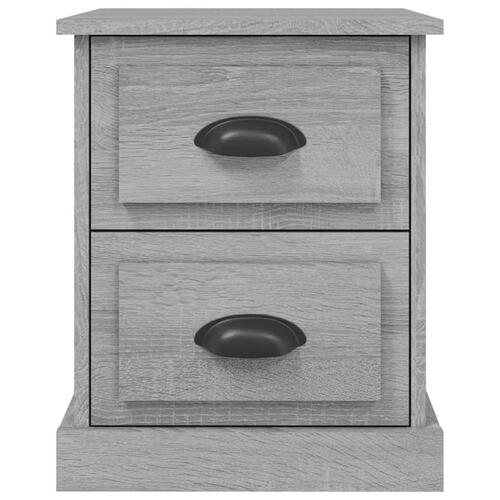Sengeborde 2 stk. 39x39x47,5 cm konstrueret træ grå sonoma-eg