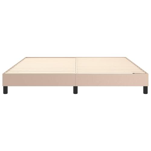 Sengeramme 180x200 cm kunstlæder cappuccinofarvet