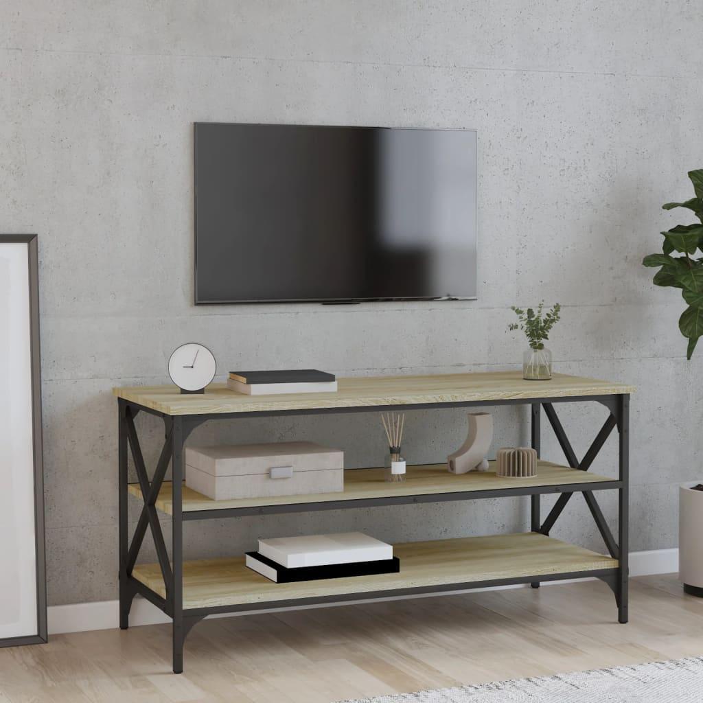 Tv-bord 100x40x50 cm konstrueret træ sonoma-eg