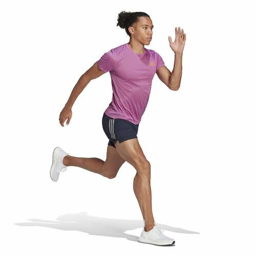 Kortærmet T-shirt til Mænd Adidas Adizero Speed Mørk pink S