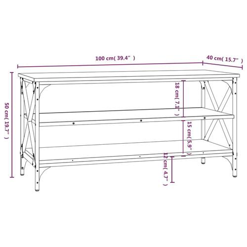 Tv-bord 100x40x50 cm konstrueret træ sonoma-eg
