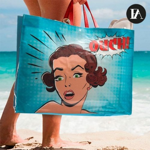 Strandtaske - Hello! pop-art håndtaske i PVC