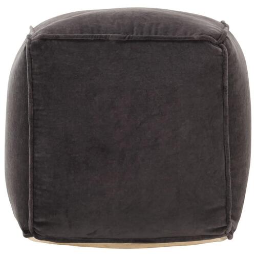Puf 40x40x40 cm bomuldsvelour antracitgrå