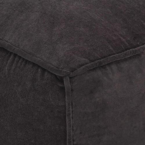 Puf 40x40x40 cm bomuldsvelour antracitgrå