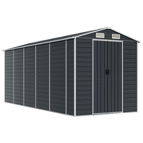 Haveskur 191x470x198 cm galvaniseret stål antracitgrå