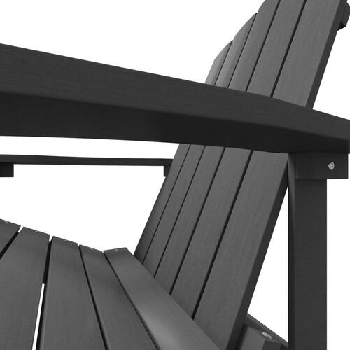 Adirondack-havestol med fodstøtte HDPE antracitgrå