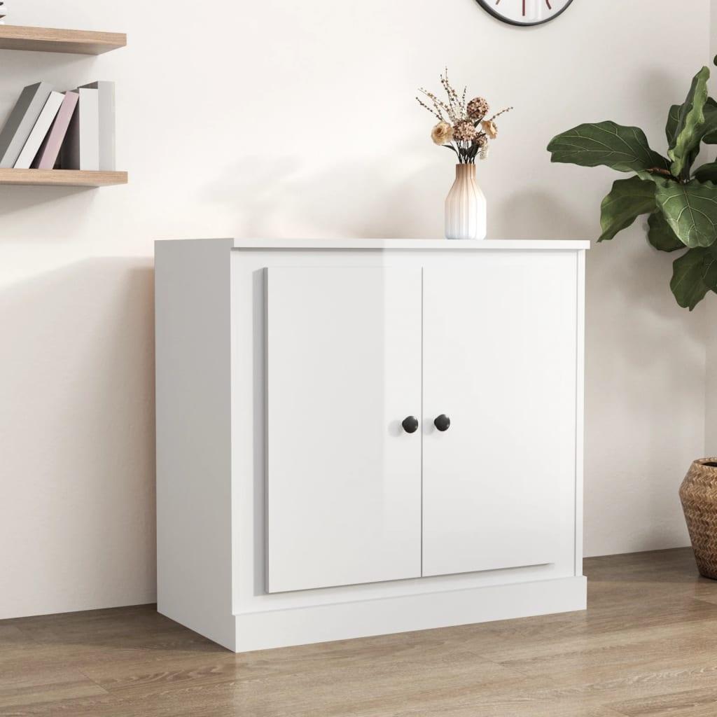 Skænk 70x35,5x67,5 cm konstrueret træ hvid højglans