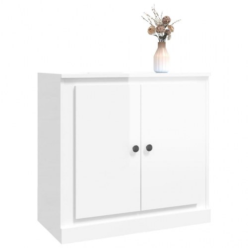 Skænk 70x35,5x67,5 cm konstrueret træ hvid højglans