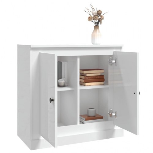Skænk 70x35,5x67,5 cm konstrueret træ hvid højglans