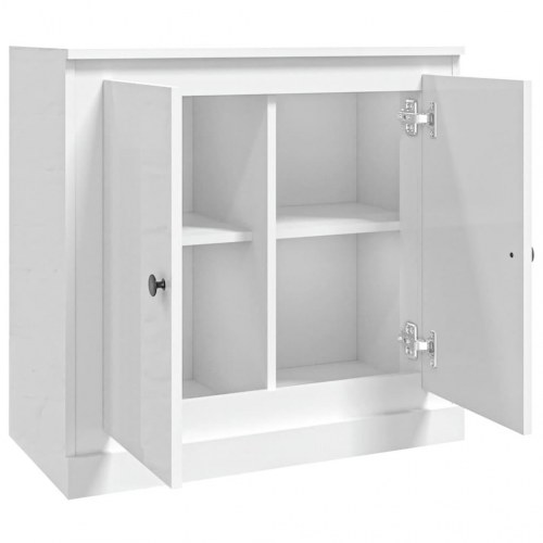 Skænk 70x35,5x67,5 cm konstrueret træ hvid højglans