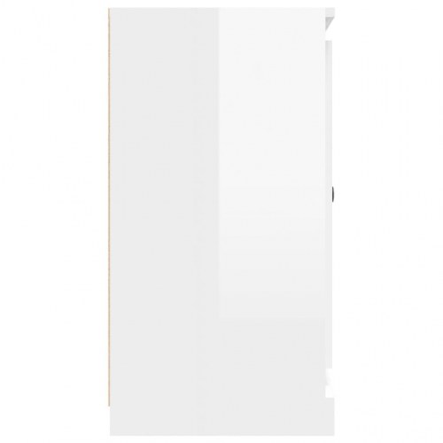 Skænk 70x35,5x67,5 cm konstrueret træ hvid højglans