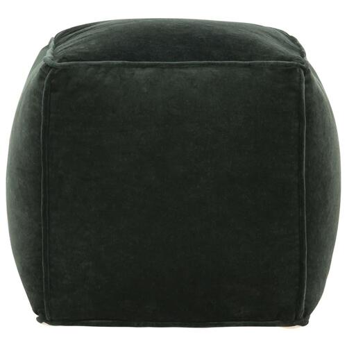 Puf 40x40x40 cm bomuldsvelour skovgrøn