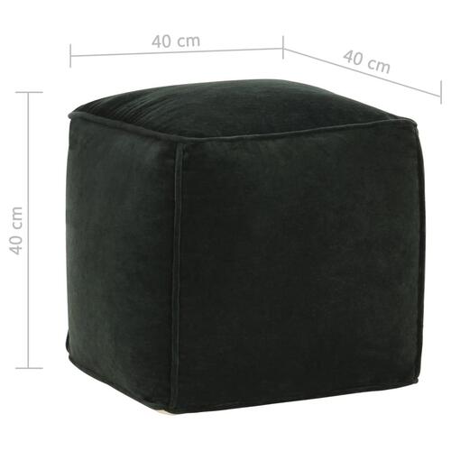 Puf 40x40x40 cm bomuldsvelour skovgrøn