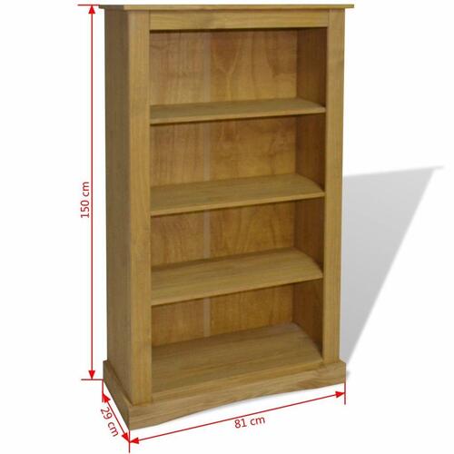 Reol fire hylder Corona-serien mexicansk fyrretræ 80x29x150 cm