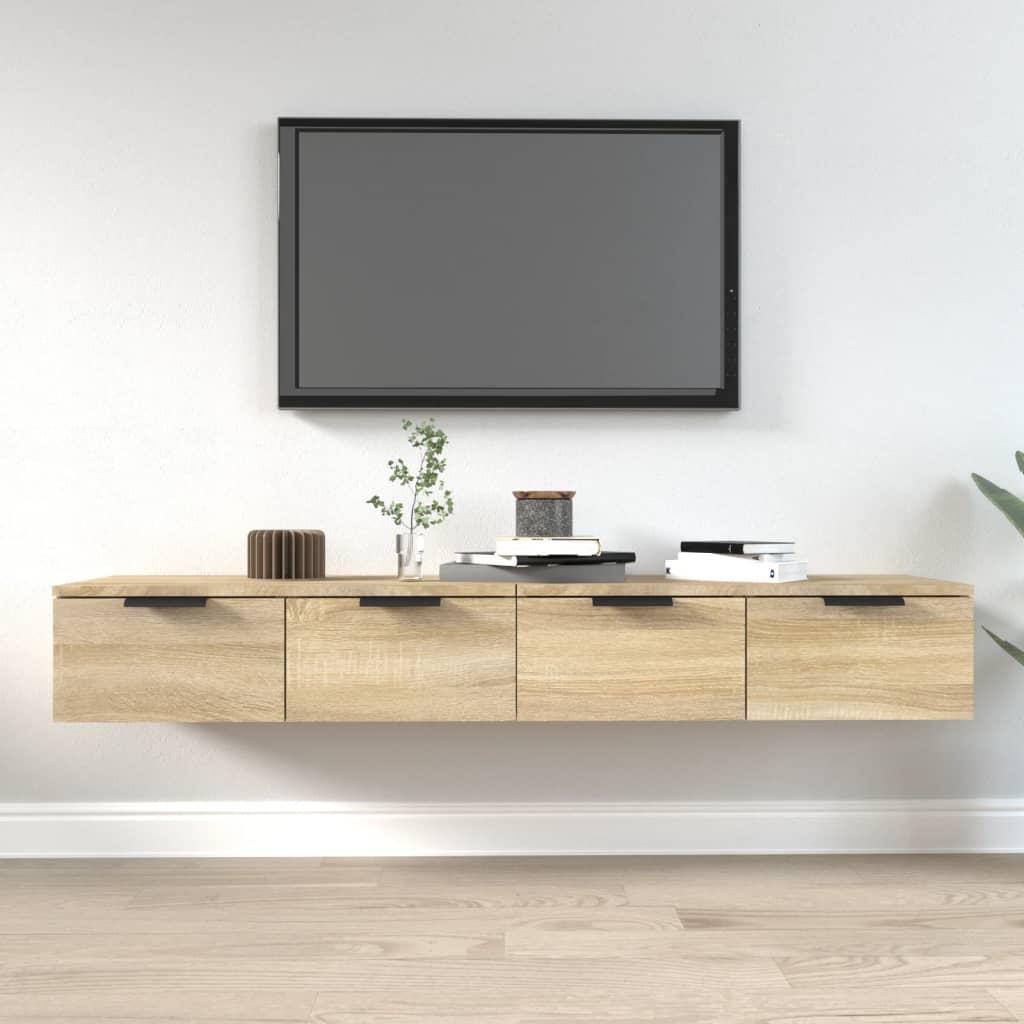 Vægskabe 2 stk. 68x30x20 cm konstrueret træ sonoma-eg