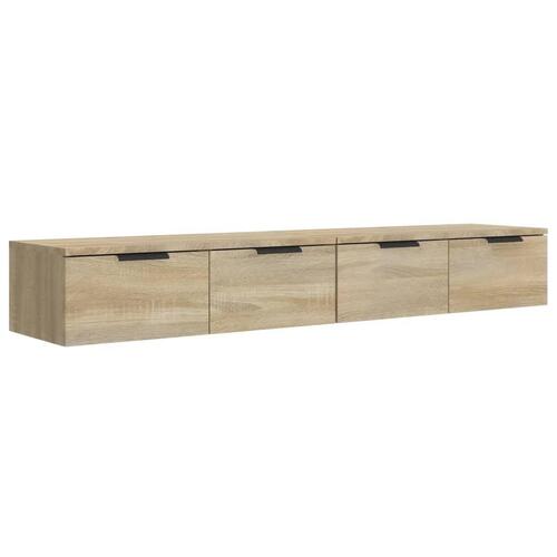 Vægskabe 2 stk. 68x30x20 cm konstrueret træ sonoma-eg