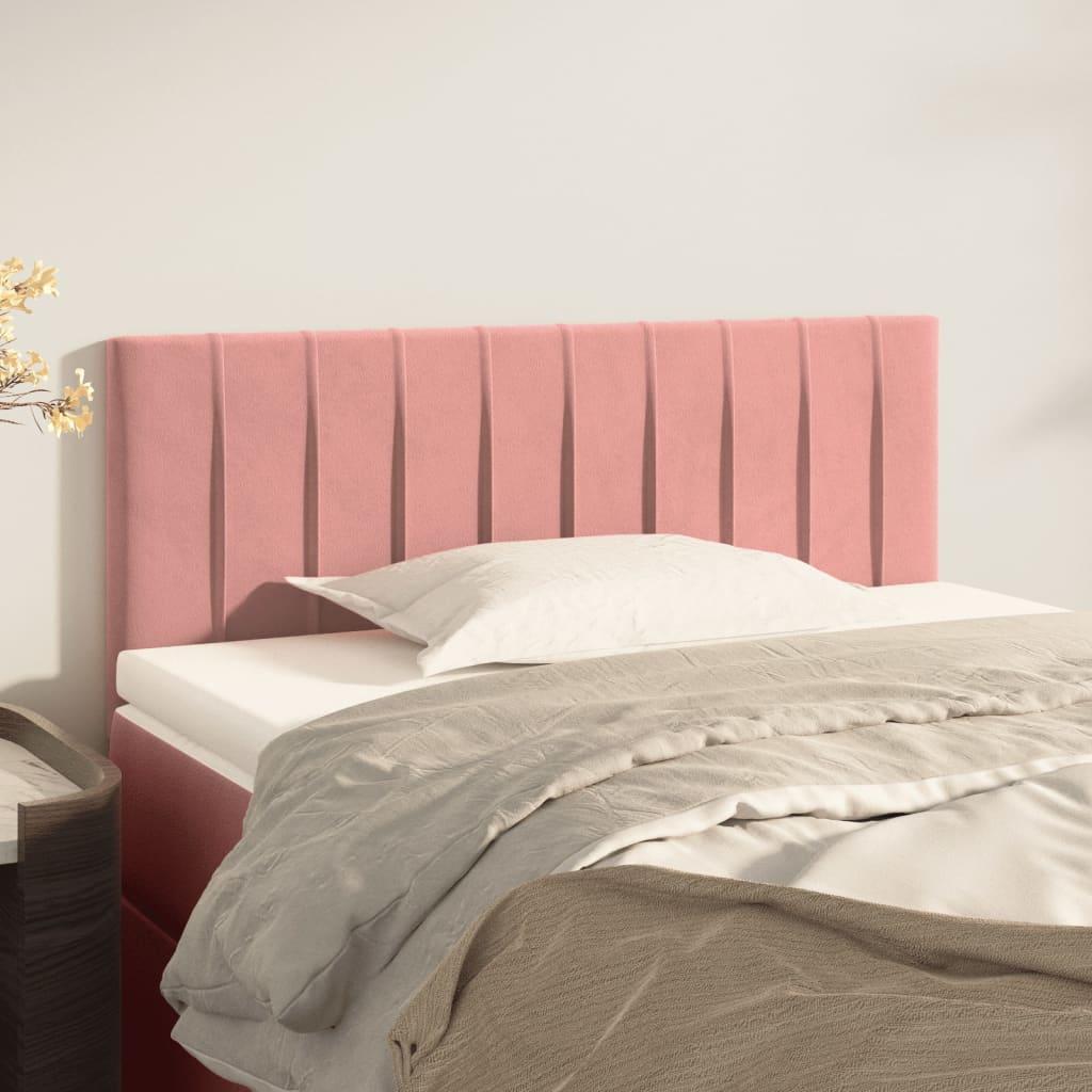 Sengegavl 80x5x78/88 cm fløjl pink