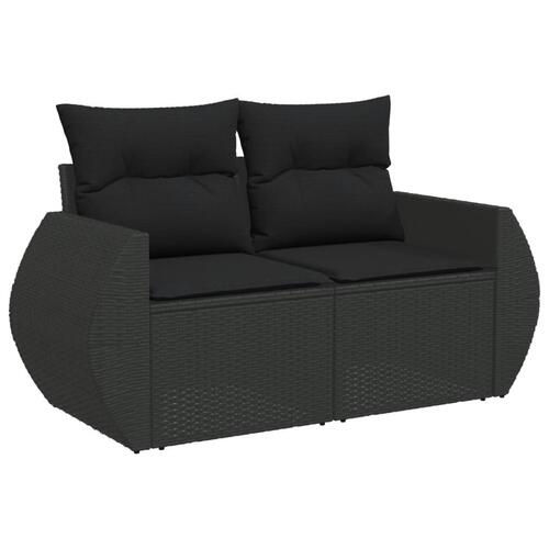 Sofasæt til haven 10 dele med hynder polyrattan sort