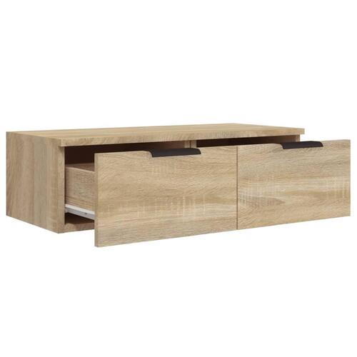Vægskabe 2 stk. 68x30x20 cm konstrueret træ sonoma-eg