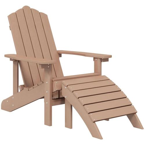 Adirondack-havestol med fodstøtte HDPE brun