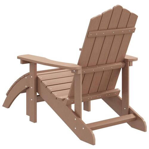 Adirondack-havestol med fodstøtte HDPE brun