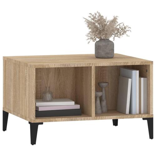Sofabord 60x50x36,5 cm konstrueret træ sonoma-eg