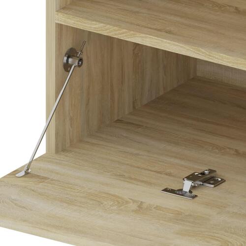 Tv-bord med LED-lys 70x35x40 cm sonoma-eg