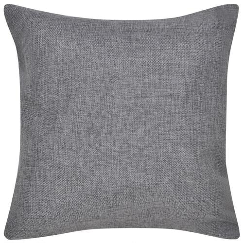 Pudebetræk linned-look 4 stk. 80 x 80 cm antracitgrå