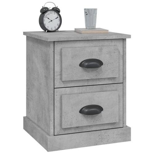 Sengeborde 2 stk. 39x39x47,5 cm konstrueret træ betongrå