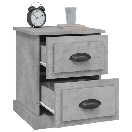 Sengeborde 2 stk. 39x39x47,5 cm konstrueret træ betongrå