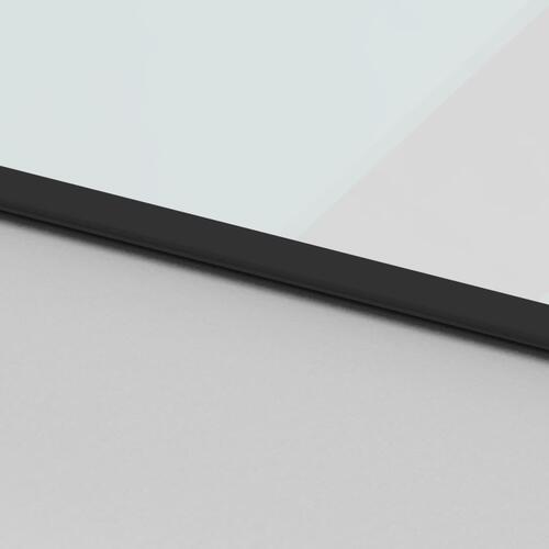 Skydedør 76x205 cm hærdet glas og aluminium sort
