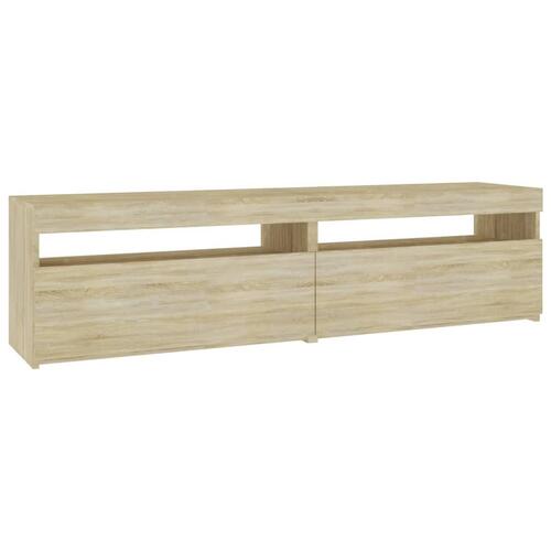 Tv-borde 2 stk. med LED-lys 75x35x40 cm sonoma-eg