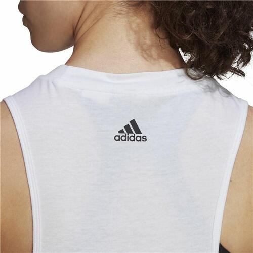 T-shirt til Damer uden Ærmer Adidas AEROREADY Racerback Hvid XL