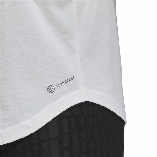 T-shirt til Damer uden Ærmer Adidas AEROREADY Racerback Hvid XL
